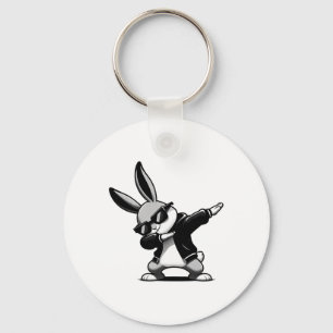 Boy Kid Easter Day Dabbing Bunny Rabbit Hip Hop Ea Key Ring