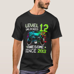 Boy Level 12 Unlocked Video Game 12th Birthday T-Shirt