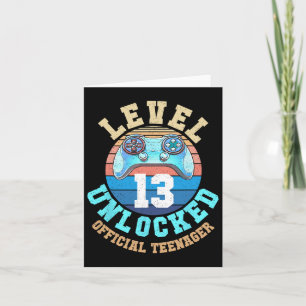 Boy Level 13 Unlocked Video Game 13th Birthday 1  Card