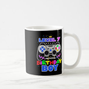 Boy Level 7 Unlocked Video Game 7th Birthday Gamer Coffee Mug