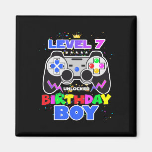 Boy Level 7 Unlocked Video Game 7th Birthday Gamer Magnet