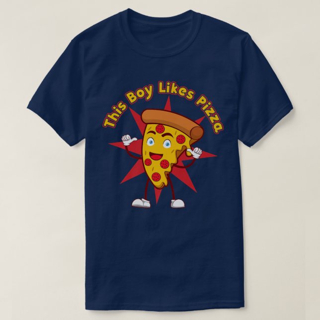 Boy Likes Pizza Funny Saying Pizza Chef  T-Shirt (Design Front)