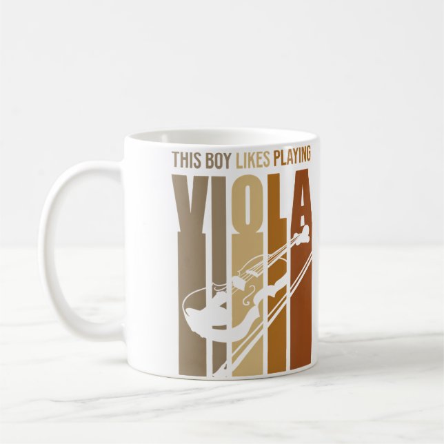 Boy Likes Playing Viola Musician Violist Music Tea Coffee Mug (Left)