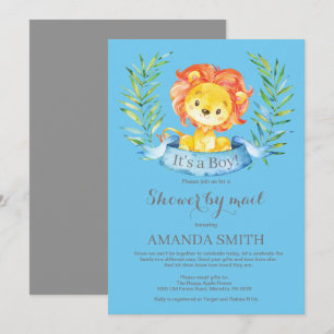 Boy Lion Baby Shower by Mail Invitation