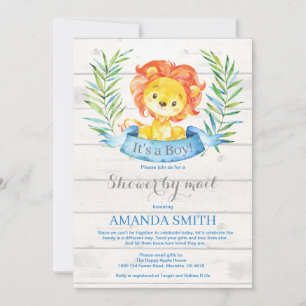 Boy Lion Baby Shower by Mail Invitation