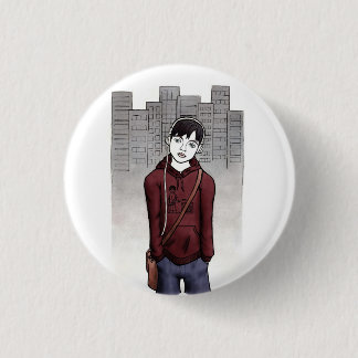 boy listening music 3 cm round badge