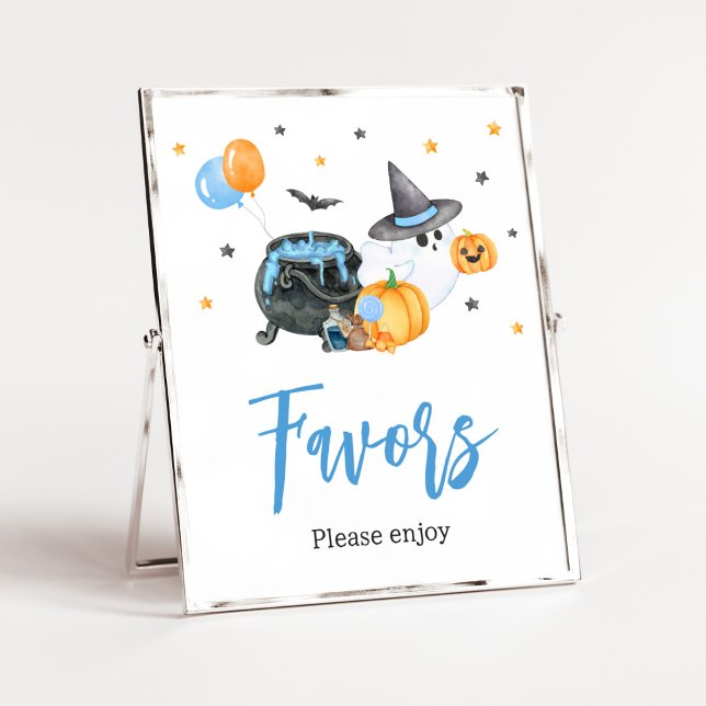 Boy Little Boo Ghost Baby Shower Favours Poster (Ghost Halloween Baby Shower
Favors Sign)