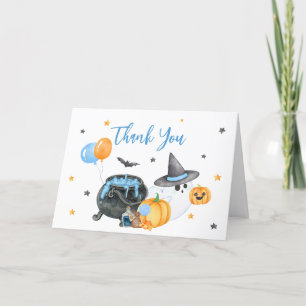Boy Little Boo Ghost Baby Shower Thank You Card
