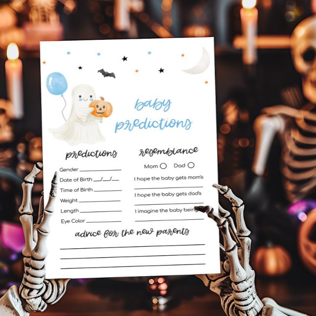 Boy Little Boo Halloween Baby Predictions Game (A Little Boo Baby Shower Baby Predictions Game)