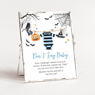 Boy Little Boo Halloween Don't Say Baby Sign