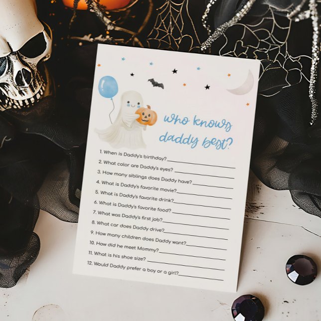 Boy Little Boo Halloween Who knows Daddy Best Game (A Little Boo Baby Shower Who knows Daddy Best Game)