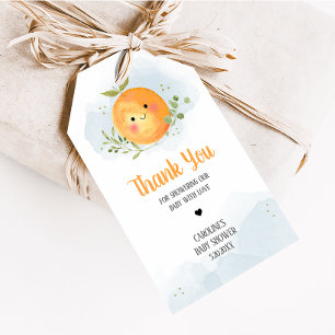 Boy Little Cutie Citrus Orange Shower Favour Tags