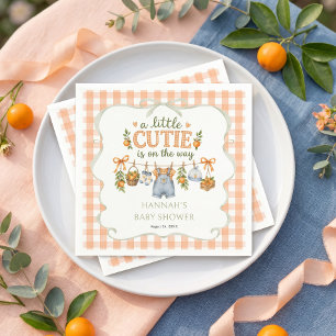 Boy Little Cutie Orange Citrus Baby Shower Napkin