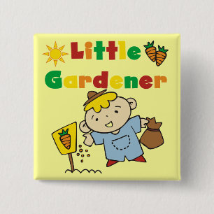 Boy Little Gardener Tshirts and Gifts 15 Cm Square Badge
