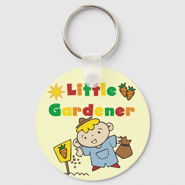 Boy Little Gardener Tshirts and Gifts Key Ring (Front)