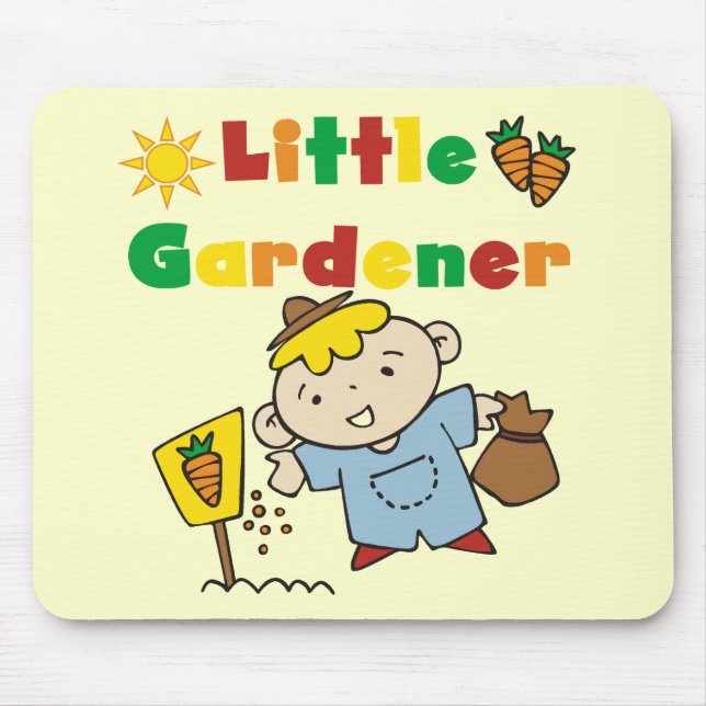 Boy Little Gardener Tshirts and Gifts Mouse Mat (Front)