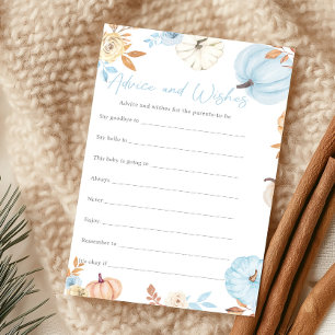 Boy Little Pumpkin Fall Advice and Wishes Game