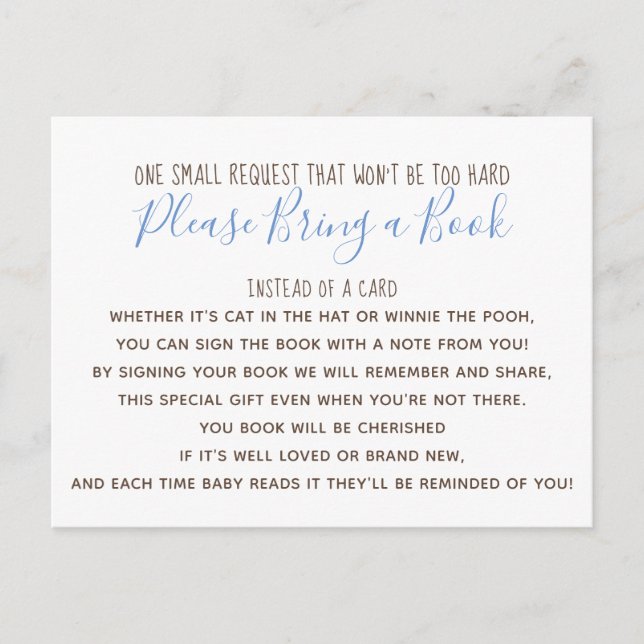 Boy Little Pumpkin Fall Baby Shower Book Card (Front)