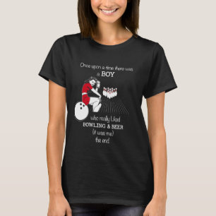Boy Loves Bowling And Beer Adult Bowling Gear For T-Shirt