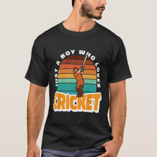 Boy Loves Cricket Costume Tsman Play Cricket Crick T-Shirt