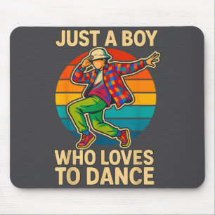 Boy Loves Dance Dancing Illustration Mouse Mat