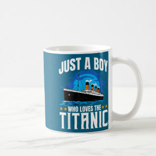 Boy Loves Titanic Illustration Coffee Mug