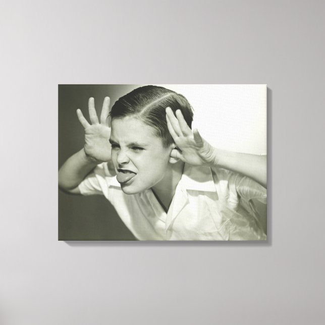 Boy Making Face Canvas Print (Front)