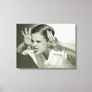 Boy Making Face Canvas Print