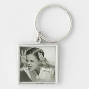 Boy Making Face Key Ring