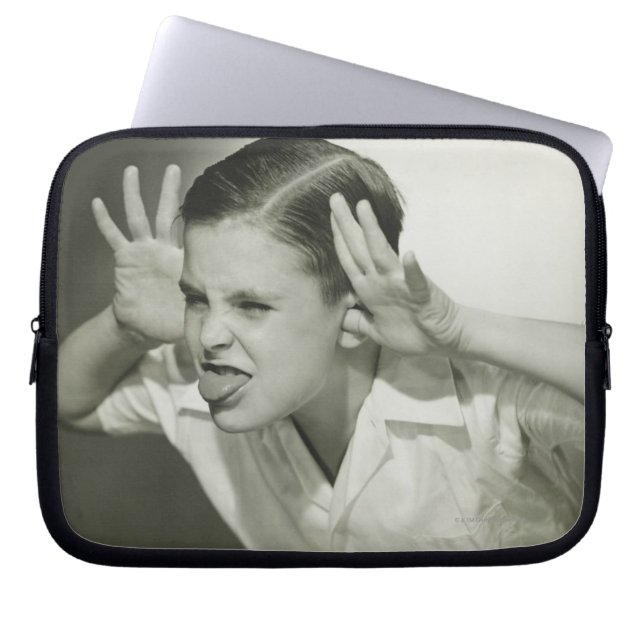 Boy Making Face Laptop Sleeve (Front)