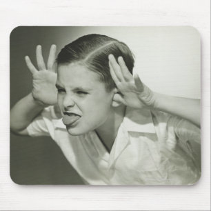 Boy Making Face Mouse Mat