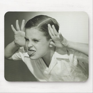 Boy Making Face Mouse Mat
