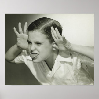 Boy Making Face Poster