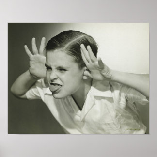 Boy Making Face Poster