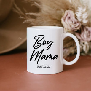Boy Mama Custom Est. Year Minimal Mum Mother Mummy Coffee Mug