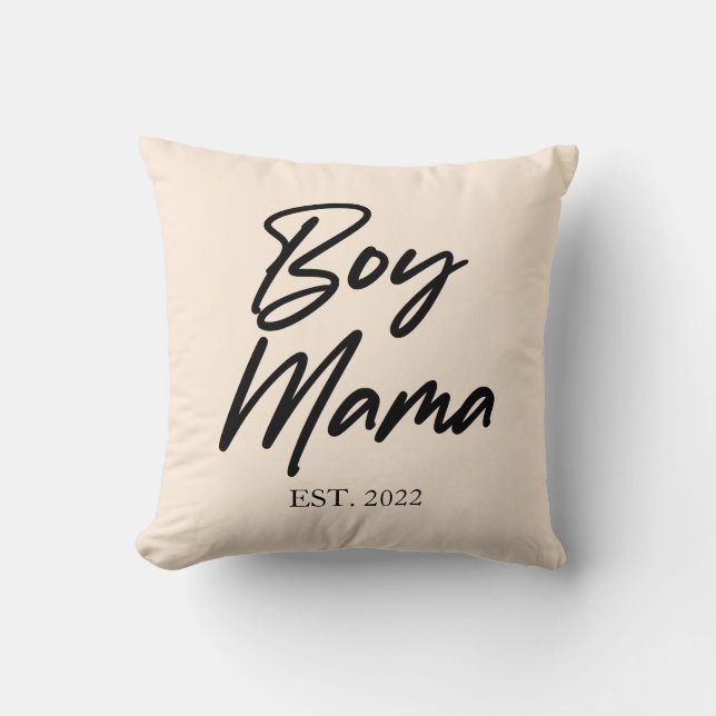 Boy Mama Custom Est. Year Minimal Mum Mother Mummy Cushion (Front)