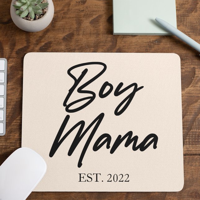 Boy Mama Custom Est. Year Minimal Mum Mother Mummy Mouse Mat (Creator Uploaded)