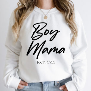 Boy Mama Custom Est. Year Minimal Mum Mother Mummy Sweatshirt