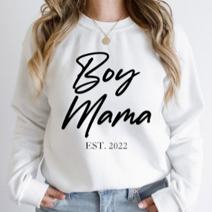 Boy Mama Custom Est. Year Minimal Mum Mother Mummy Sweatshirt