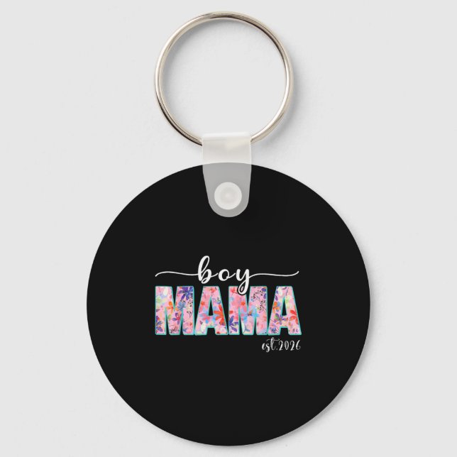 Boy Mama Est 2026 Pregnancy Mom To Be New Mama 202 Key Ring (Front)