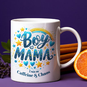 Boy Mama Funny Modern Blue Gift For Mom Of Boys  Coffee Mug