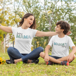 Boy Mama matching blue colour ladies T-Shirt