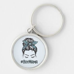Boy Mama Messy Bun Boy Mum Gifts Key Ring