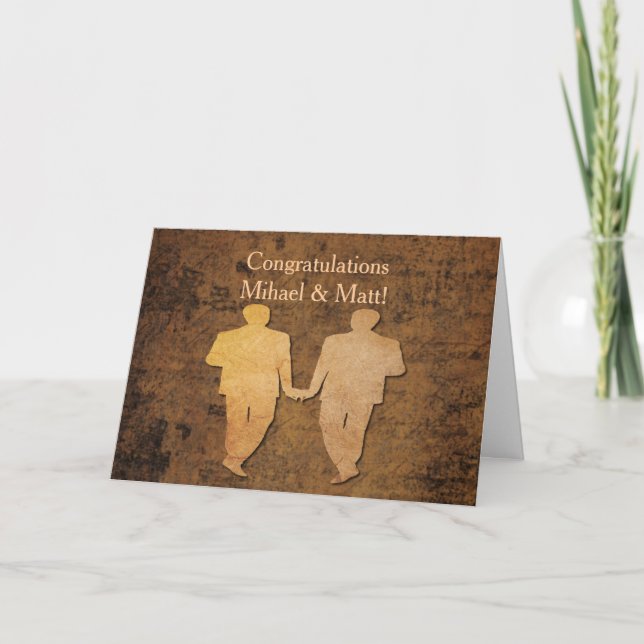 Boy Meets Boy Wedding Card for Gay Grooms (Front)
