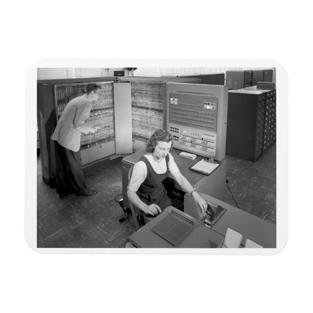 Boy Meets Girl, Computer Dating, Vintage Style  Magnet (Horizontal)