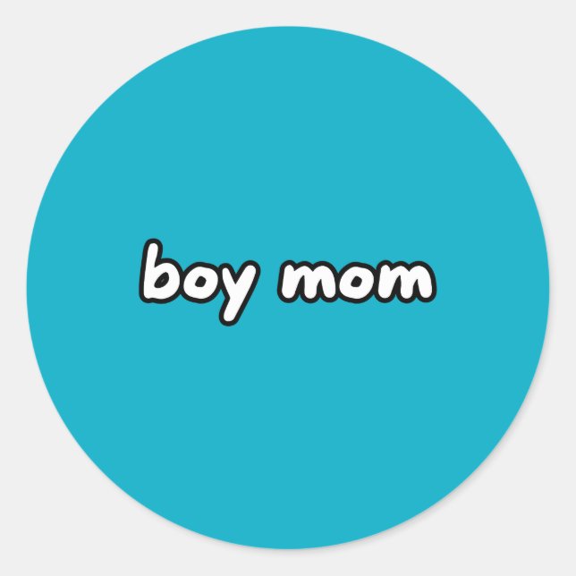 boy mom classic round sticker (Front)