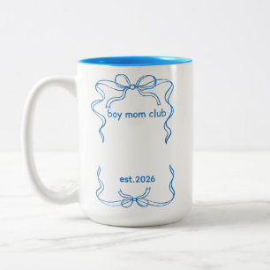 Boy Mom, Personalized New Mom Gifts Two-Tone Coffee Mug
