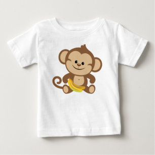 Boy Monkey With Banana Baby T-Shirt