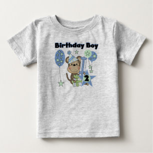 Boy Monkey With Gifts 2nd Birthday Tshirts