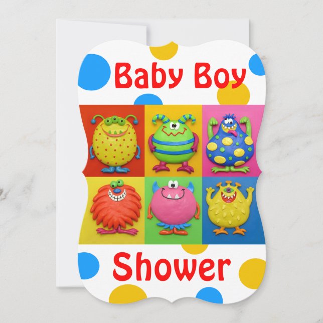 Boy Monster Baby Shower Invitation (Front)